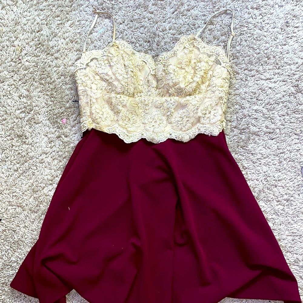 Red dress with gold